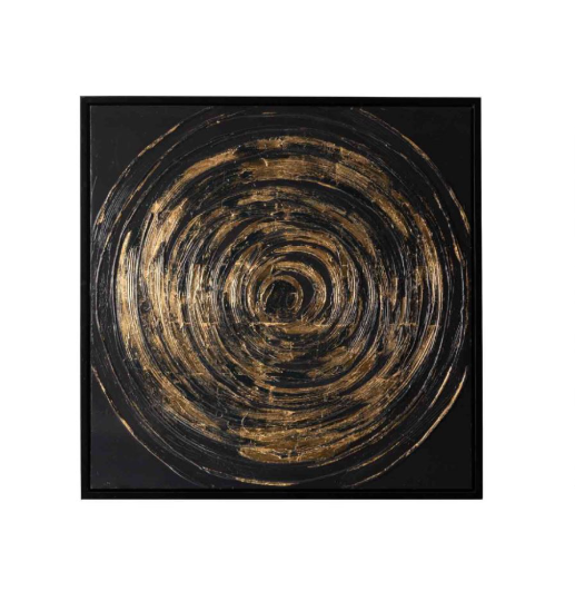 Black and Gold Abstract Framed Canvas