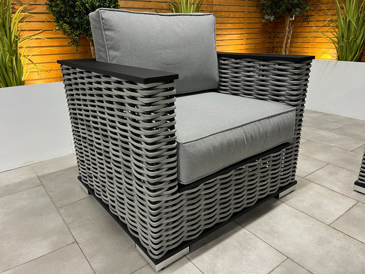 Chimes - Monaco Aluminium 3 Seat Sofa Set with Coffee Table - Rope Weave