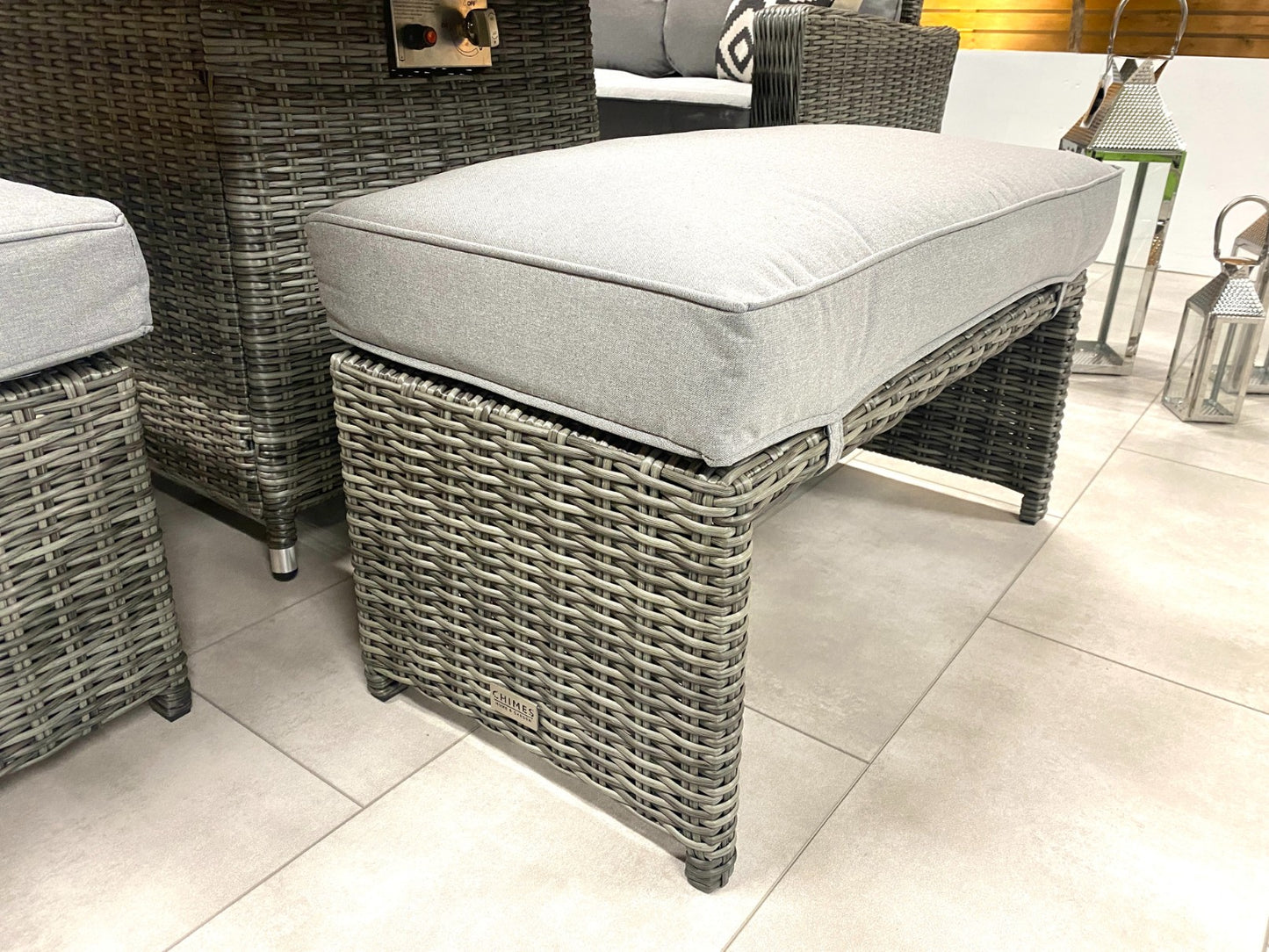 Chimes - Prestige Grey Florence Compact Corner Dining Set with Firepit Table