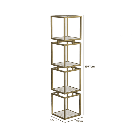 Sasha 4-Tier Square Display Unit Cream and Gold