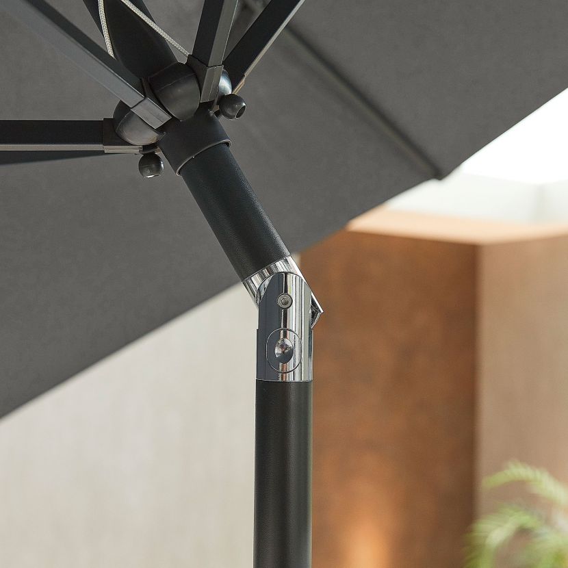 Chimes Antigua Aluminium 2.7m Round Parasol - Grey