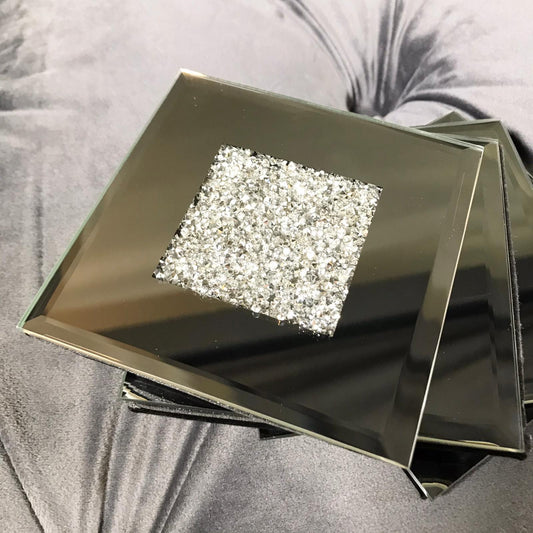 Chimes - Set of 4 Diamonte mirrored coasters