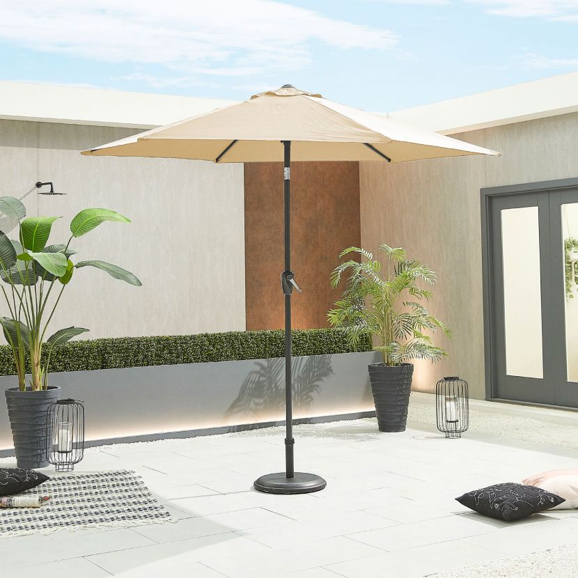Chimes Antigua Aluminium 2.7m Round Parasol - Beige