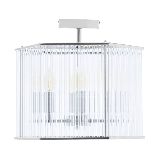 Chimes - Listra 4 Light Hexagonal Chrome Pendant Light