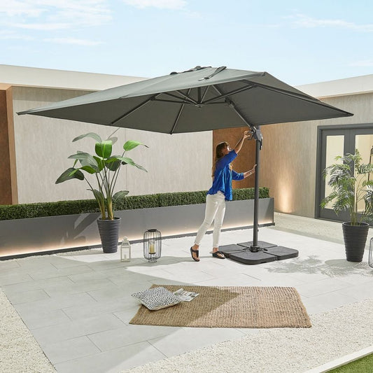 Nova - Genesis Cantilever Parasol - 3m Square - Grey