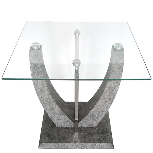 Chimes - Leonardo End Table With Glass Top