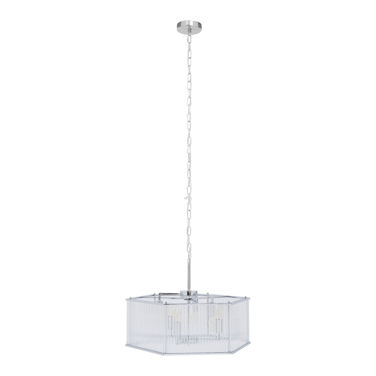 Chimes - Listra 6 Light Hexagonal Chrome Pendant Light