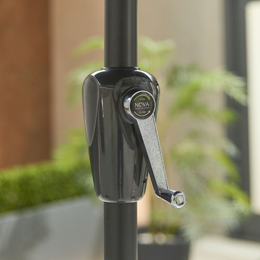 Chimes Antigua Aluminium 2.7m Round Parasol - Grey