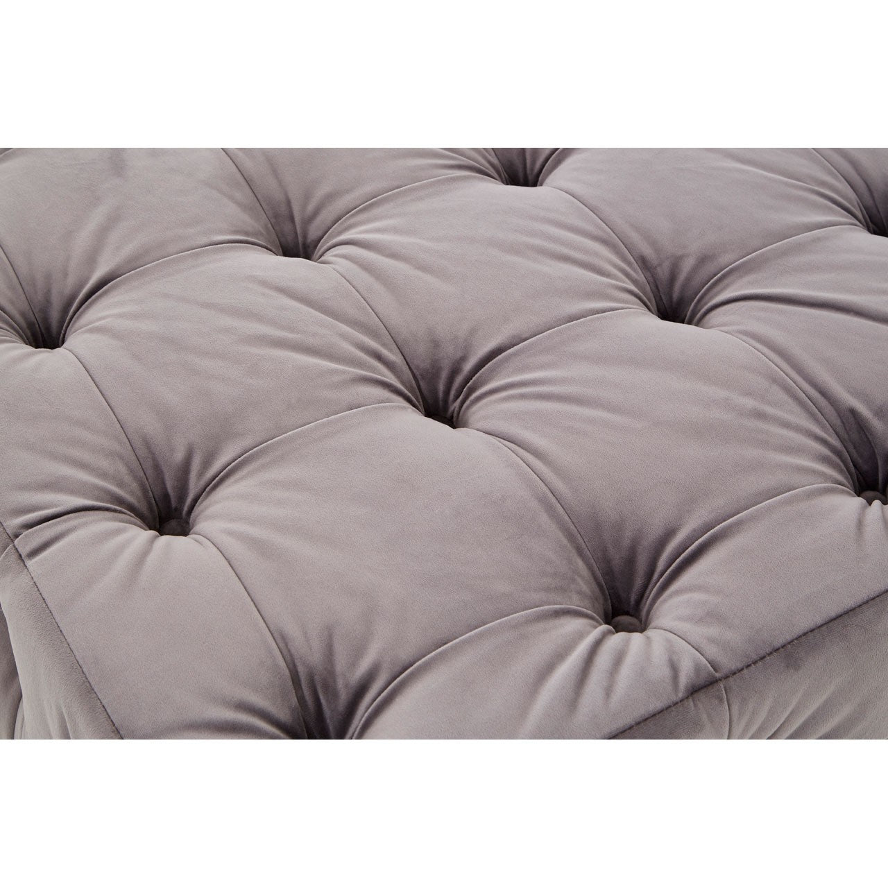 Chimes - Somerset Grey Velvet Button Footstool