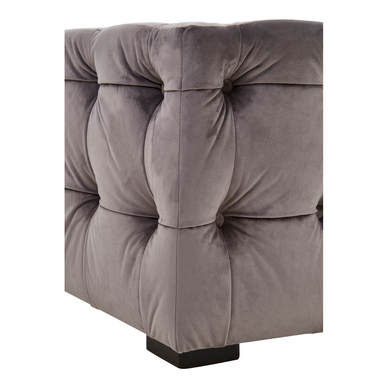 Chimes - Somerset Grey Velvet Button Footstool