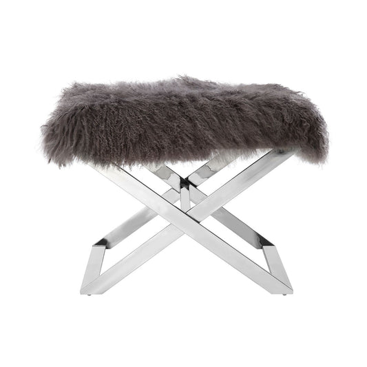 Chimes - Savannah Grey Sheepskin Stool