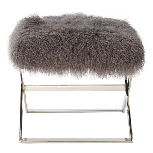 Chimes - Savannah Grey Sheepskin Stool
