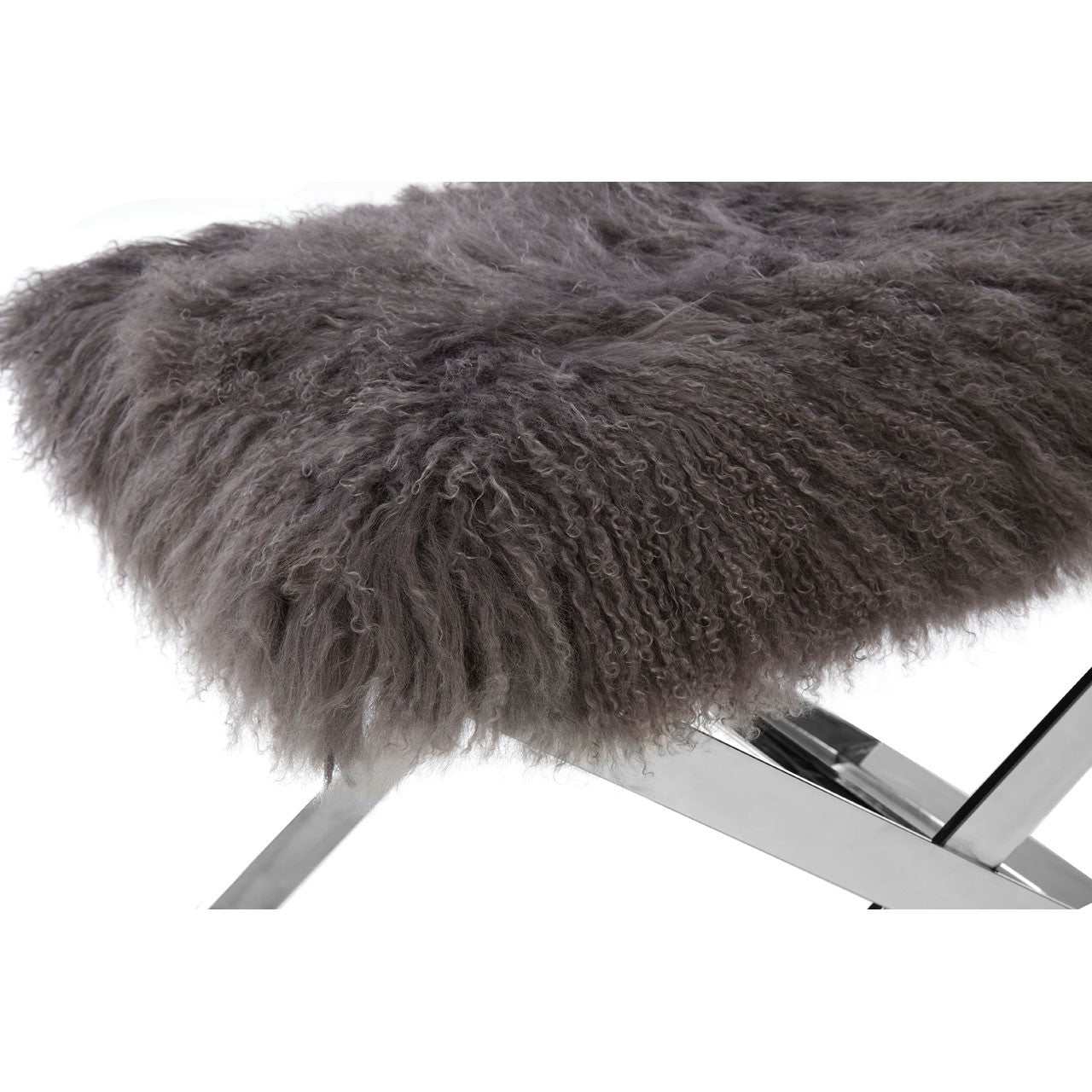 Chimes - Savannah Grey Sheepskin Stool