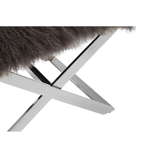 Chimes - Savannah Grey Sheepskin Stool