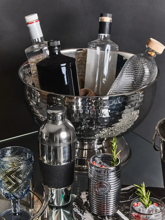 Silver Hammered Champagne Bowl