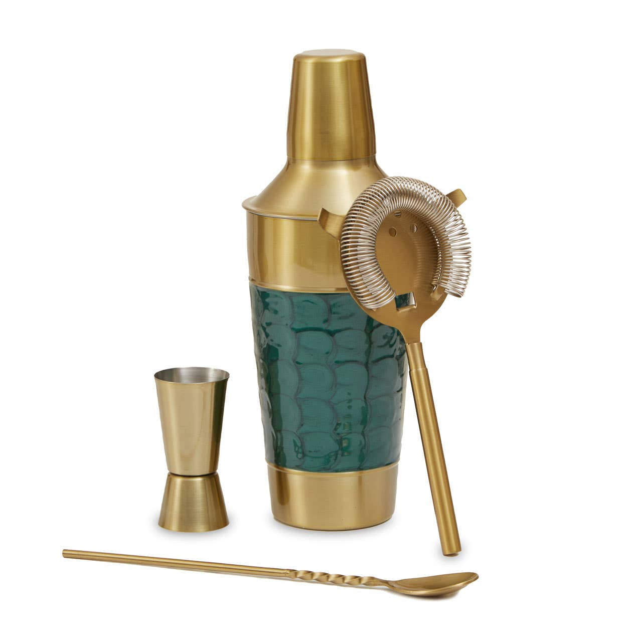 Calipo Green Enamel 4 Piece Cocktail Set