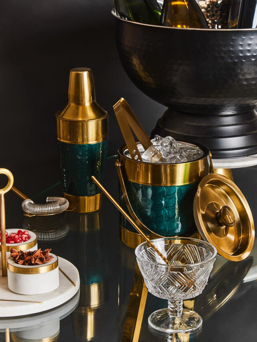 Calipo Green Enamel 4 Piece Cocktail Set