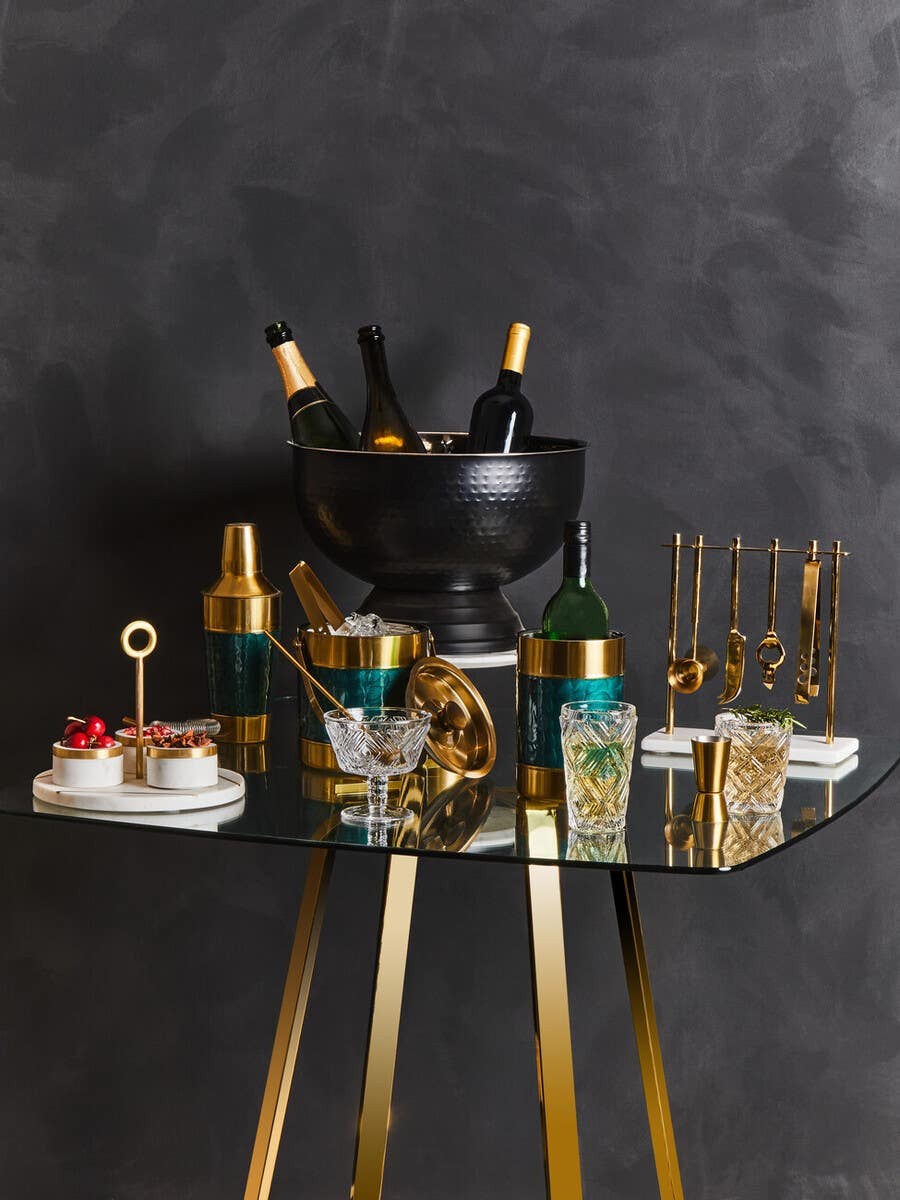 Calipo Green Enamel 4 Piece Cocktail Set