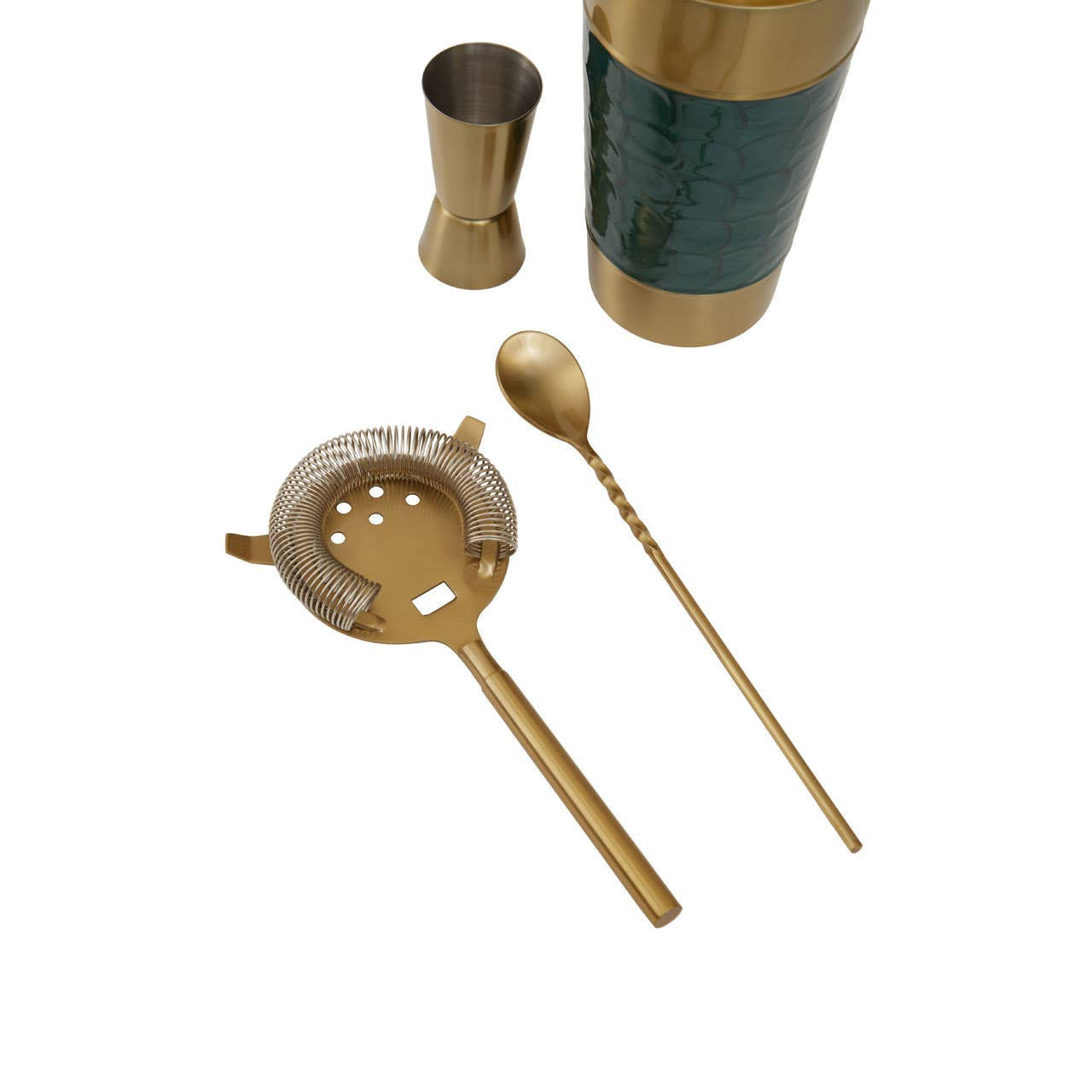 Calipo Green Enamel 4 Piece Cocktail Set