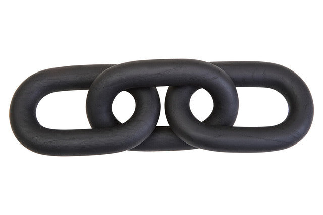 Kyra Black Wood 3 Link Chain Decor