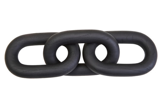 Kyra Black Wood 3 Link Chain Decor