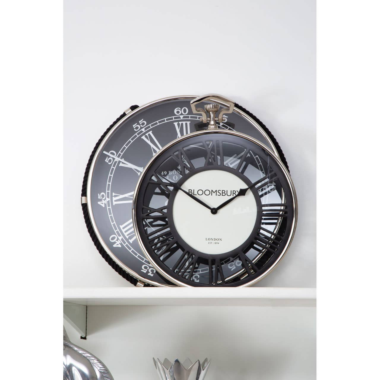 Mila Nickel Finish Pocket Style Wall Clock