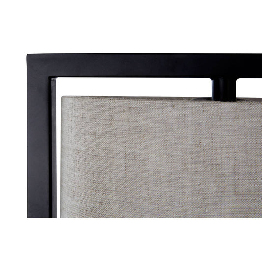 Luna Black Metal Table Lamp with Grey Shade