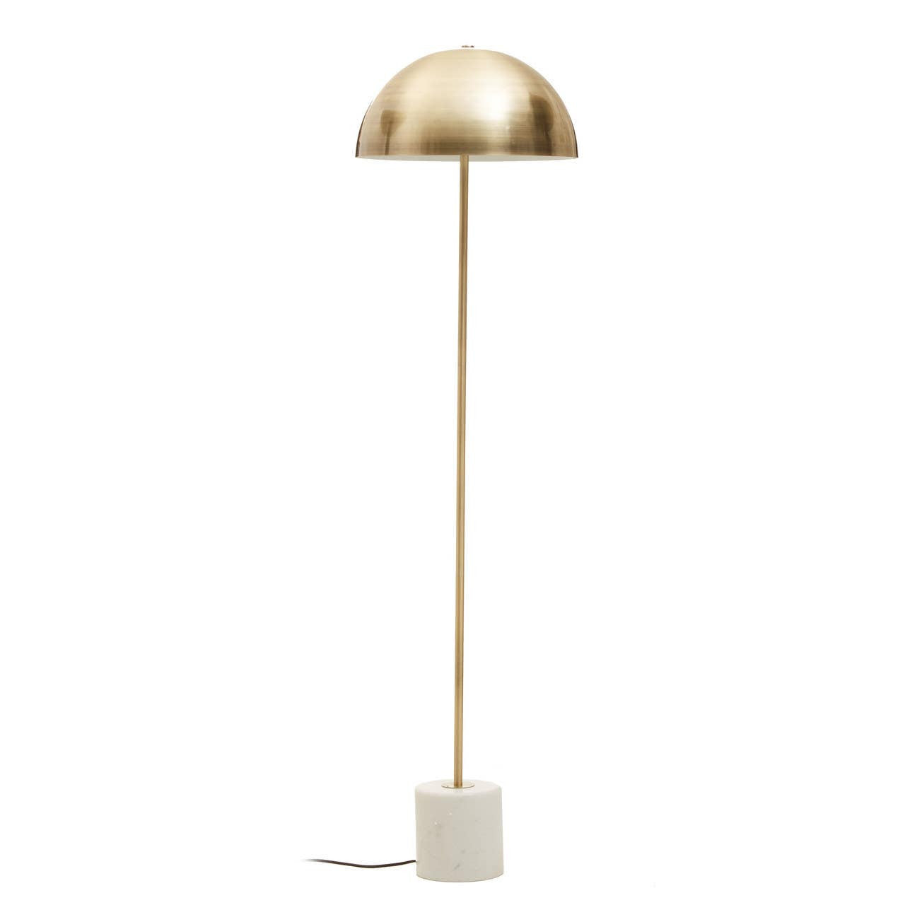 Maddy Floor Lamp in Brushed Brass and Marble Base