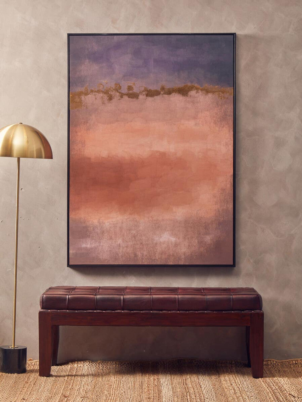 Maddy Floor Lamp in Brushed Brass and Marble Base