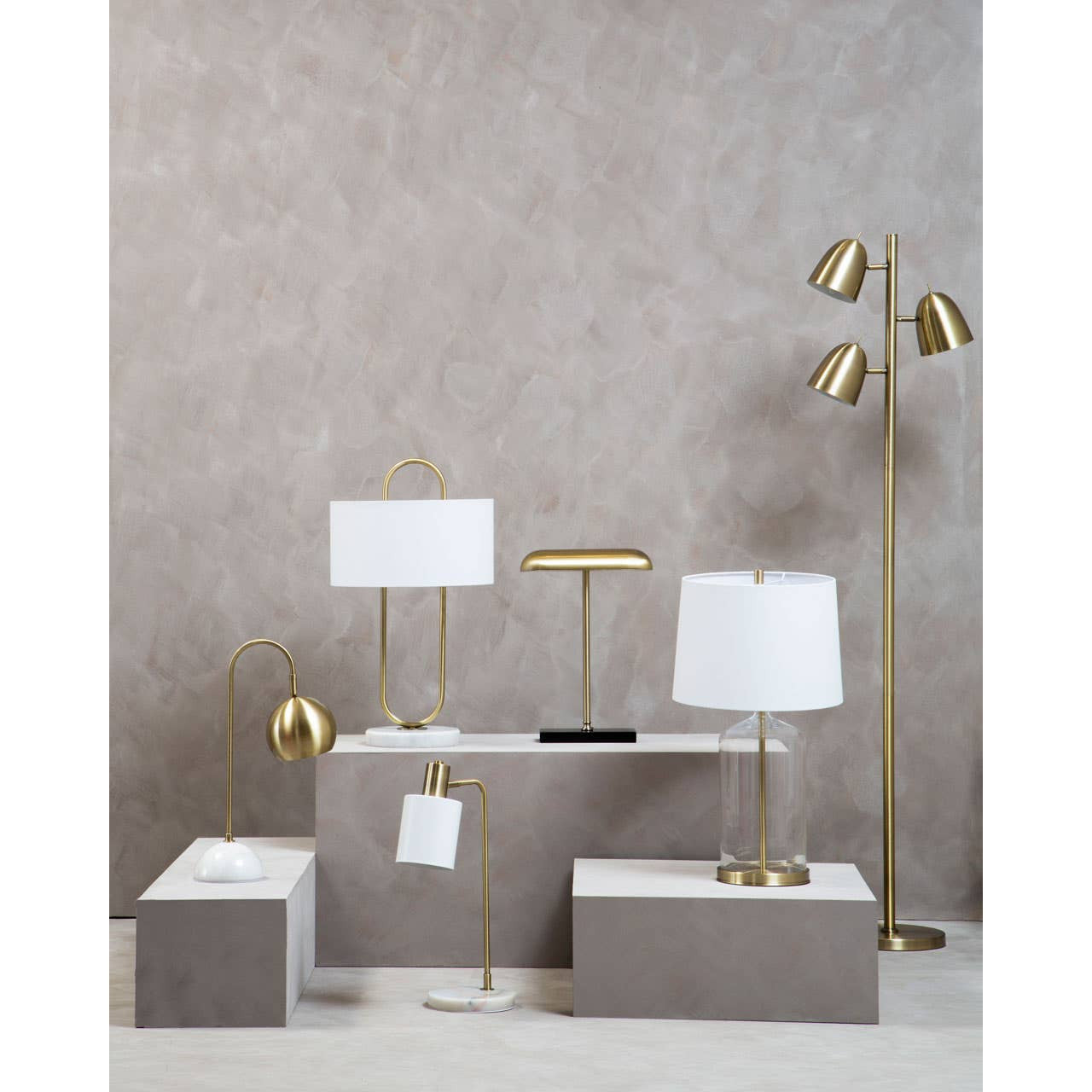 Nevada Brass Finish Floor Lamp