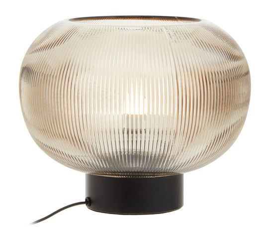 Enya Large Ribbed Smoked Glass Table Lamp