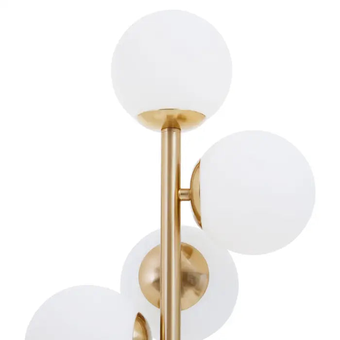 Hebe Brushed Brass & White Marble Table Lamp