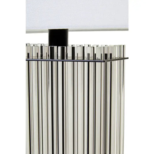 Eliza Clear Glass Table Lamp With Matte Black Base