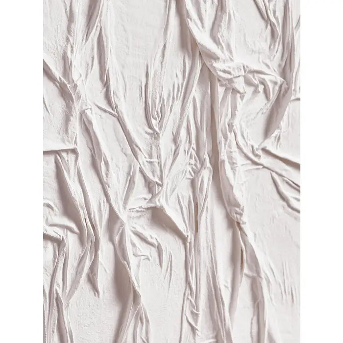 Ainsley Canvas White Pleated Fabric Hand Painted Wall Art