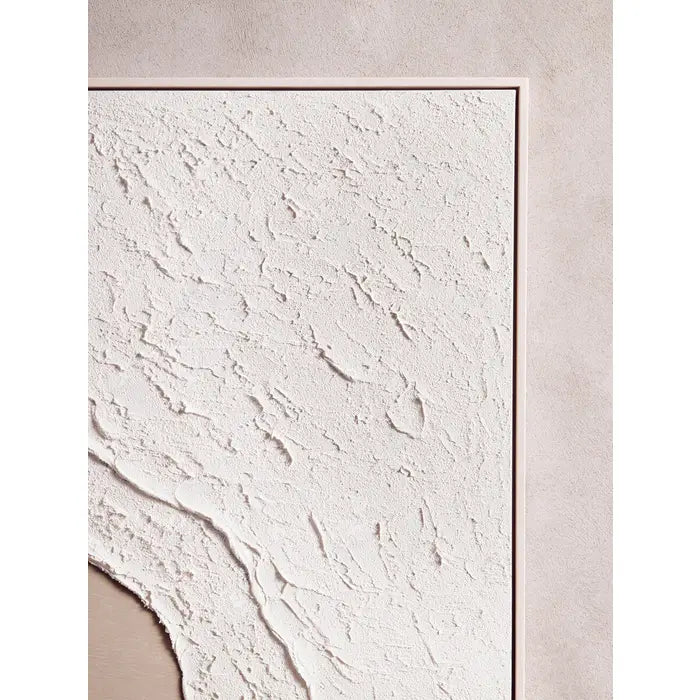 Astra Canvas Natural And White Textured Plaster Wall Art