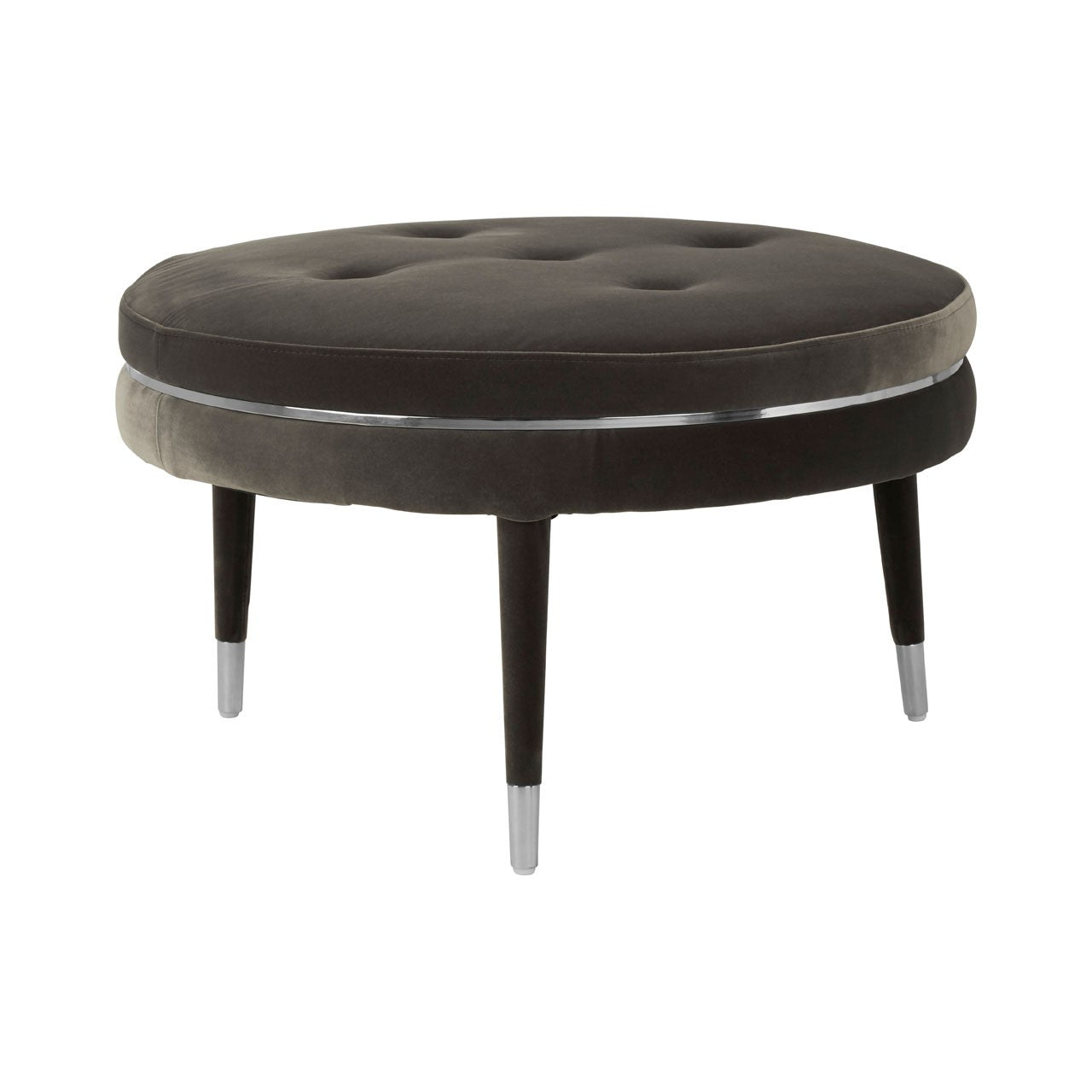 Chimes - Gloster Black Velvet Footstool