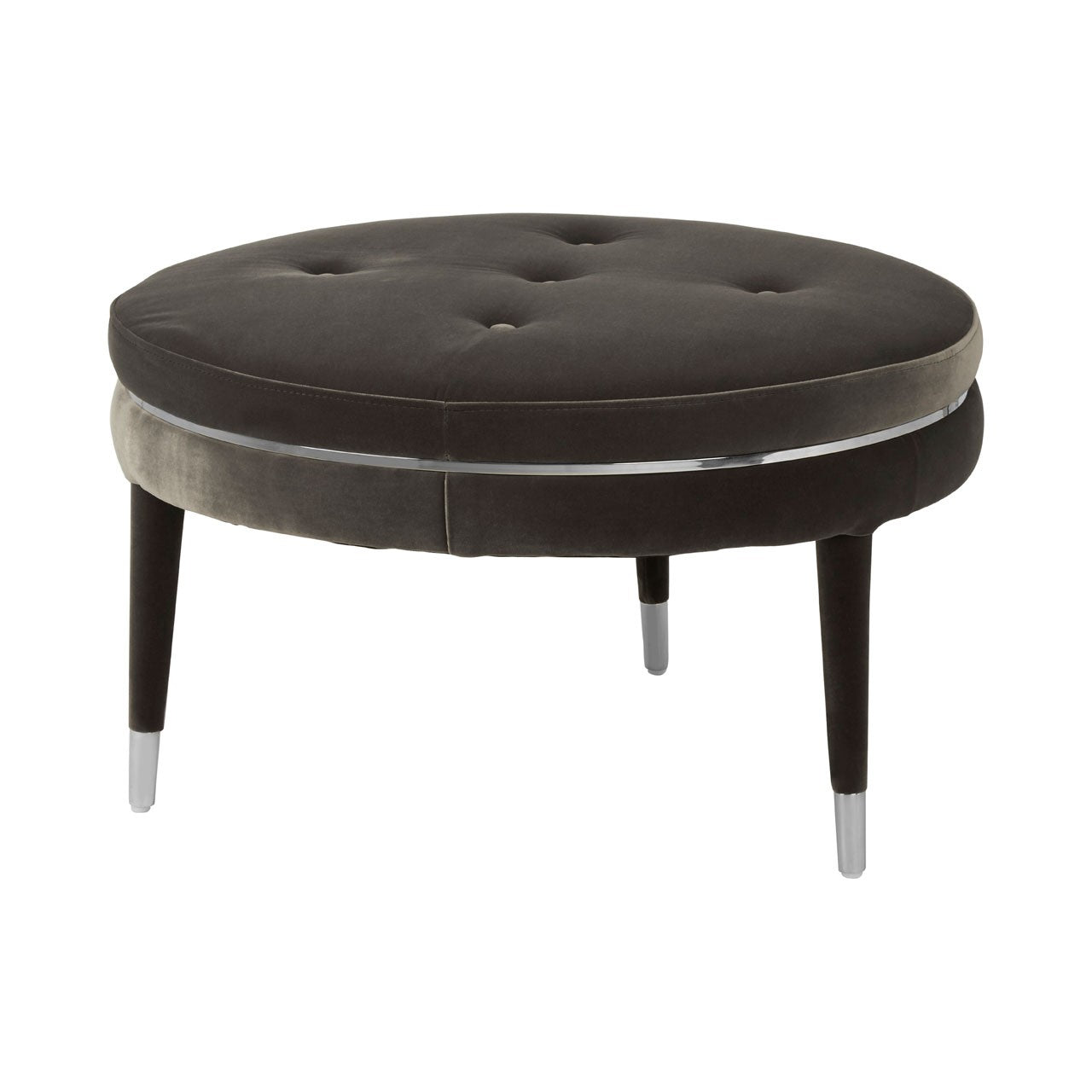 Chimes - Gloster Black Velvet Footstool