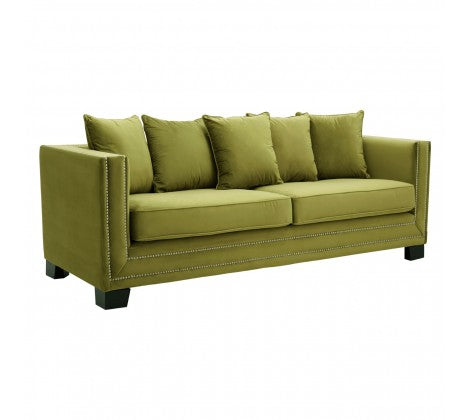 Chimes - Hampstead 3 Seater Green Velvet Sofa
