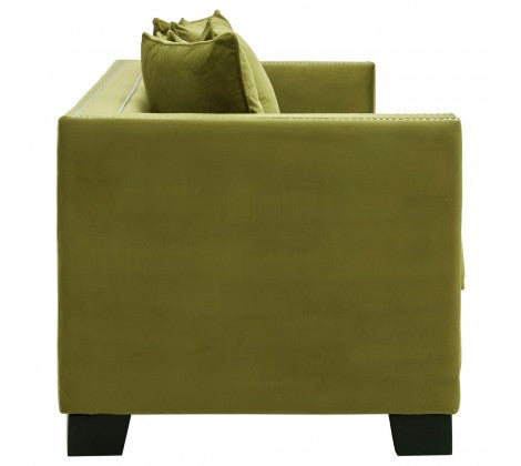 Chimes - Hampstead 3 Seater Green Velvet Sofa