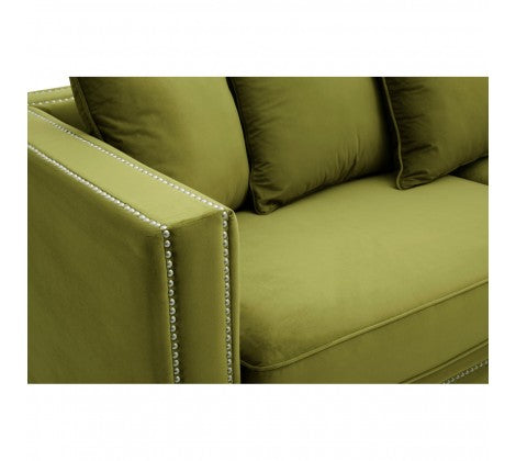 Chimes - Hampstead 3 Seater Green Velvet Sofa