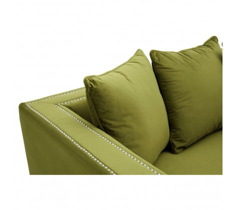 Chimes - Hampstead 3 Seater Green Velvet Sofa