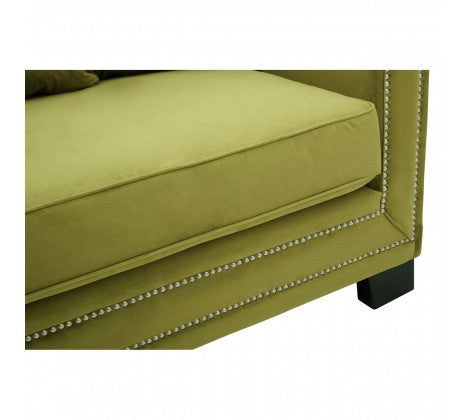 Chimes - Hampstead 3 Seater Green Velvet Sofa