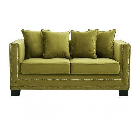 Chimes - Hampstead 2 Seater Green Velvet Sofa