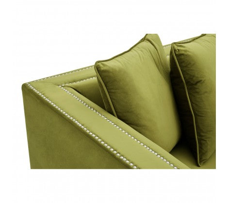 Chimes - Hampstead 2 Seater Green Velvet Sofa