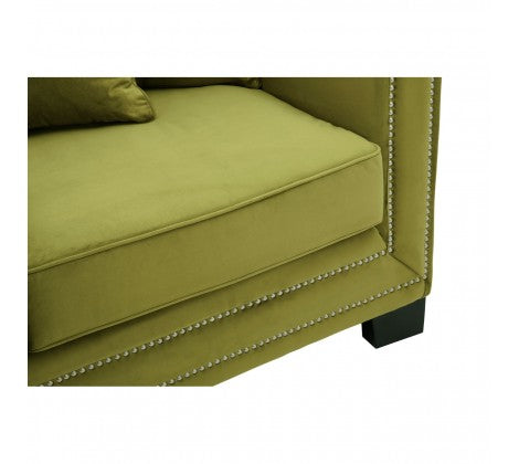 Chimes - Hampstead 2 Seater Green Velvet Sofa