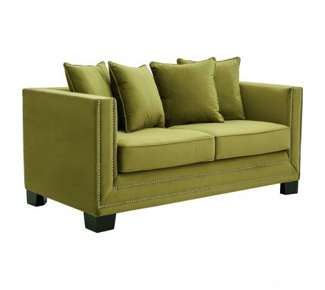 Chimes - Hampstead 2 Seater Green Velvet Sofa