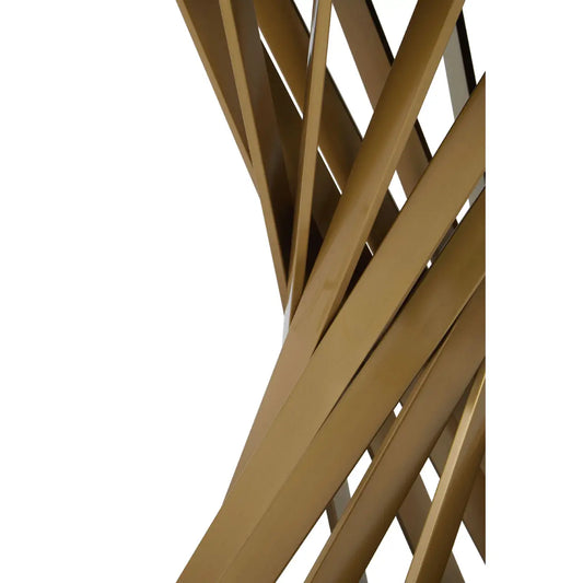 Allure Black Glass And Gold Hourglass Base Dining Table