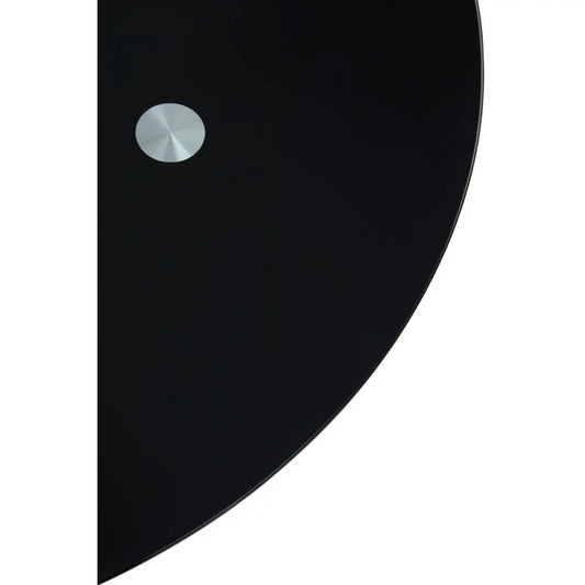 Allure Black Glass And Gold Hourglass Base Dining Table