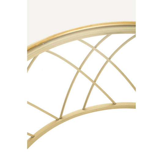 Arron Gold Round Coffee Table with Clear Glass