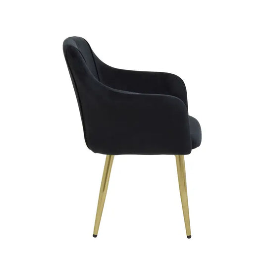Dulcie Black Velvet Dining Chair